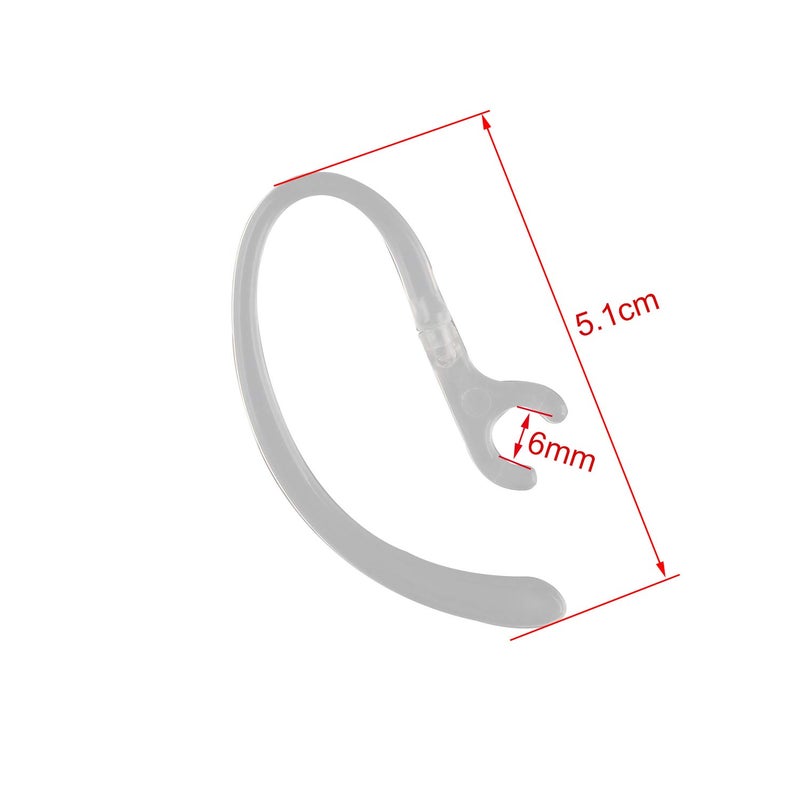 Futheda 10PCS Bluetooth Headset Earpiece Universal Receiver Clip 360 Degree Rotate Clamp Holder Earhooks Ear Loop Replacement (6mm - Clear) - Image 3